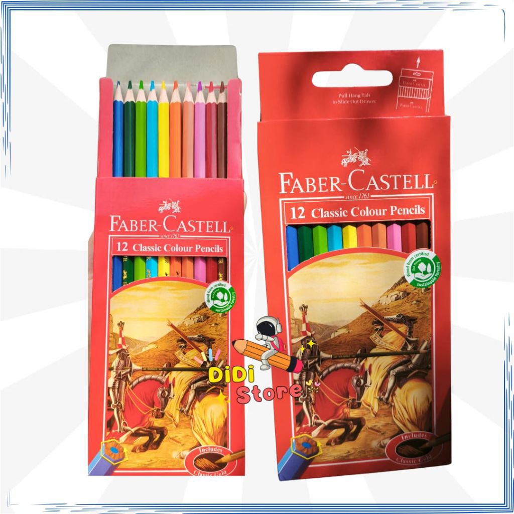 

Pensil Warna FABER-CASTELL 12 Classic Colour Pencils ( PANJANG )