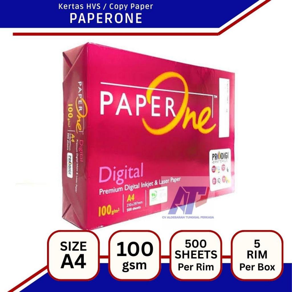 

Kertas HVS A4 PAPERONE 100 gsm Copy Paper Print Copier Fotocopy 1 RIM (500 Lembar)