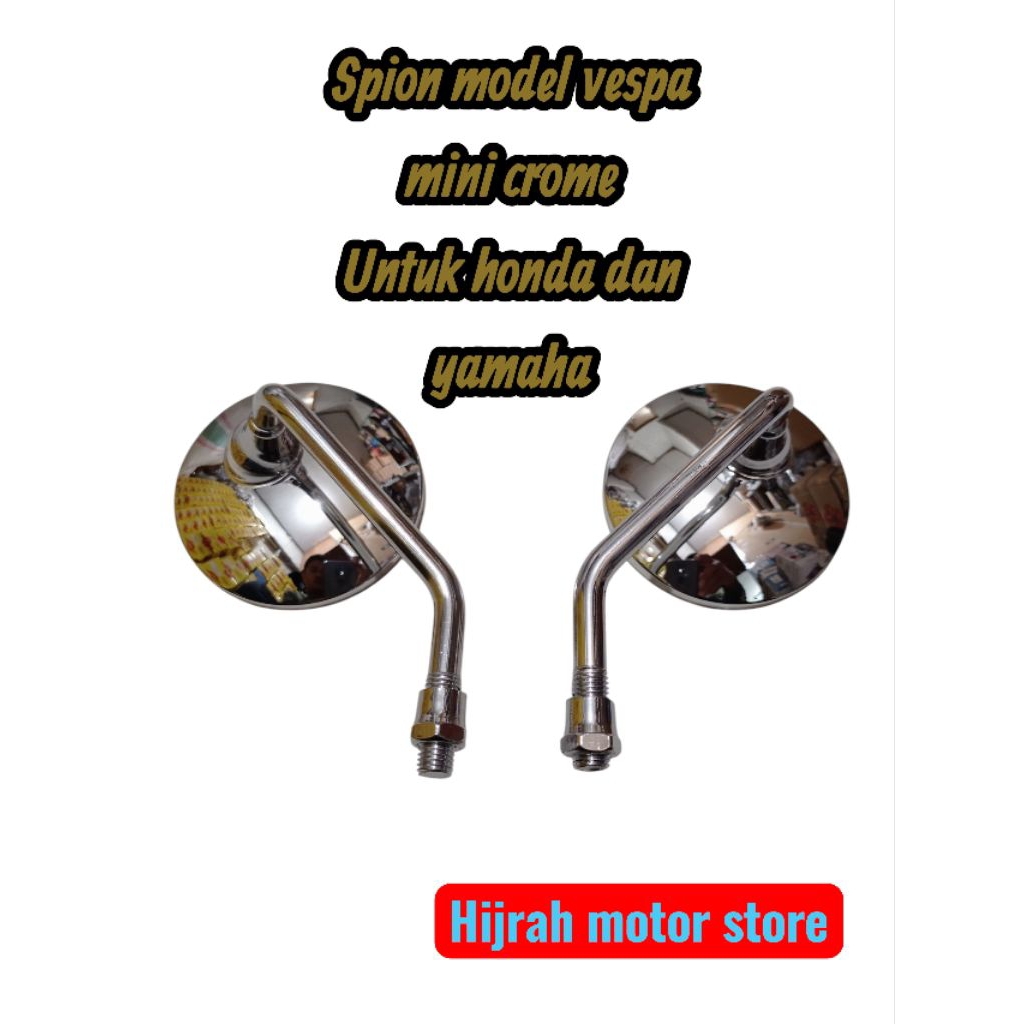 Spion klasik variasi bulat mini crom universal