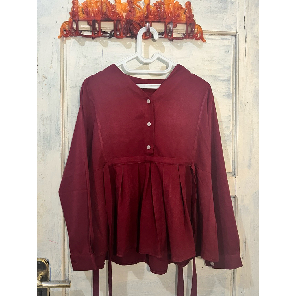 blouse merah maroon