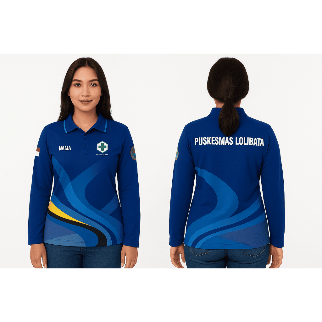 Kaos Jersey kerah Polo Puskesmas Perawat Bidan Terbaru Free Custom Full Printing Kualitas premium