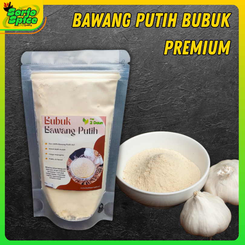 

Bawang Putih Bubuk Murni Kemasan 50 dan 100gram - doff baput cap dua daun