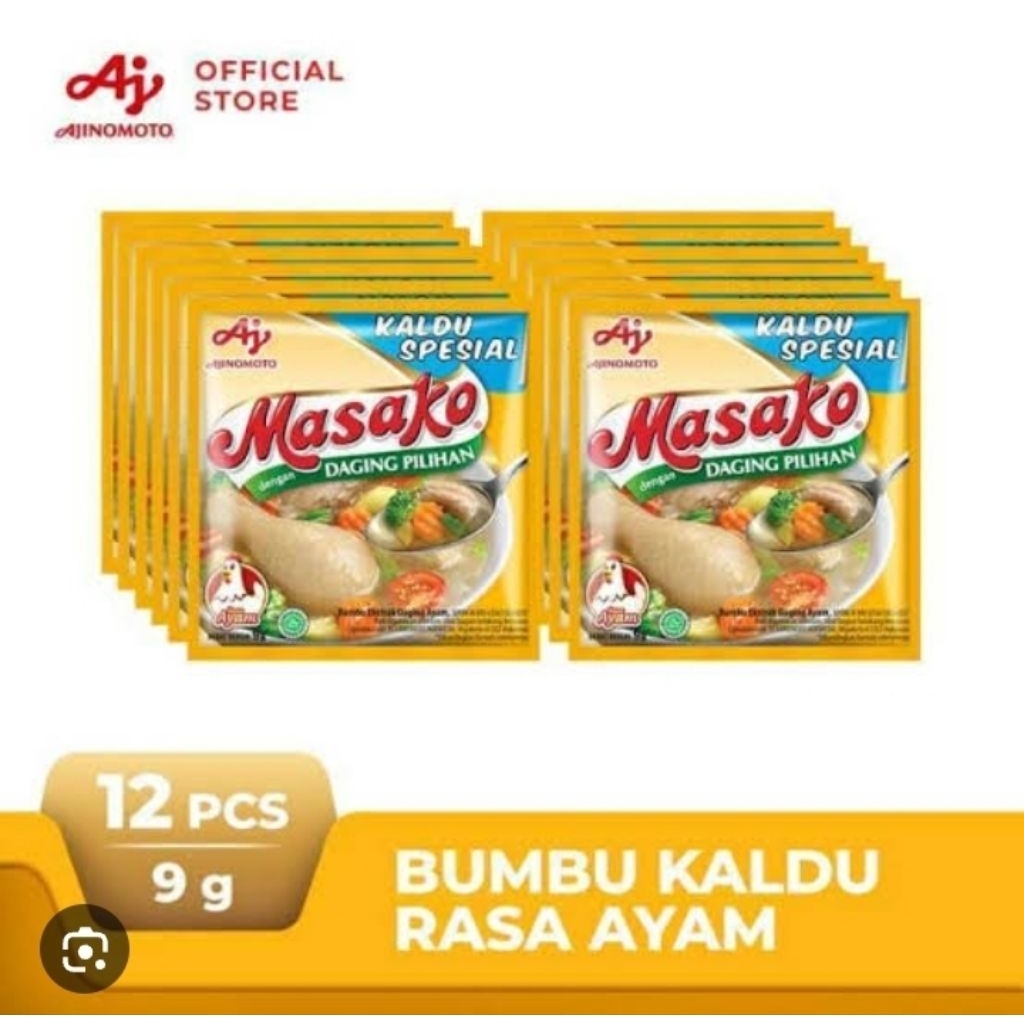 

Masako ayam Bumbu Kaldu penyedap renceng isi 12pcs 1renceng
