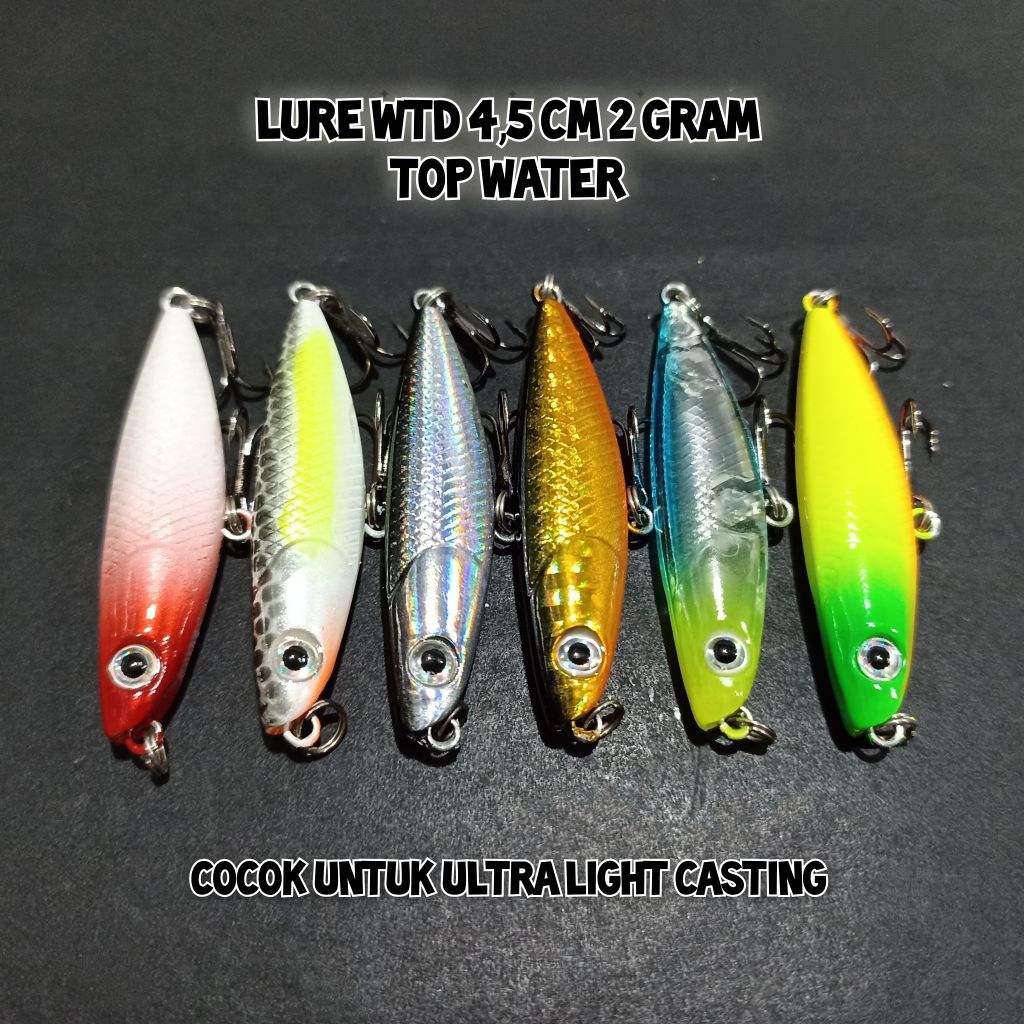 wtd pensil floating 45 mm 2 gram dengan kail ukuran 14 ultralight fishing lure IWFISHING