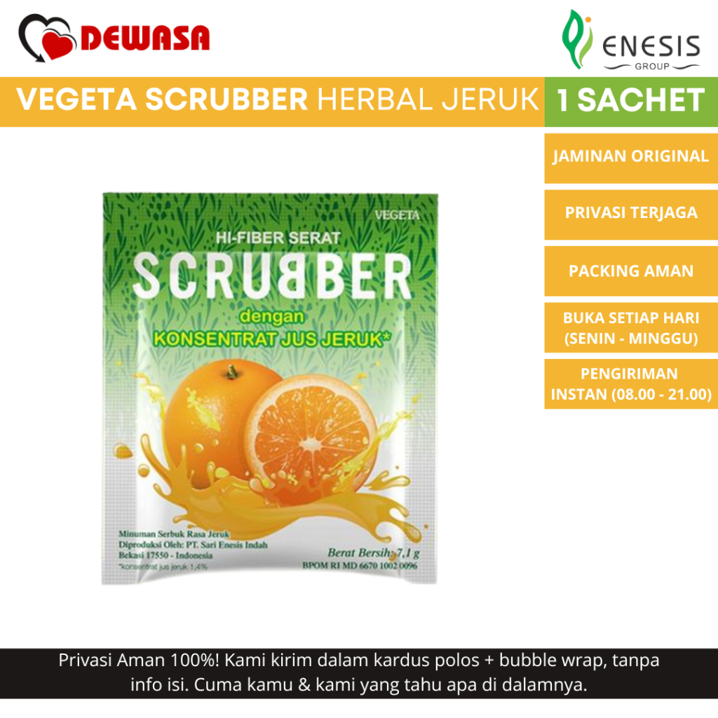 

VEGETA SCRUBBER Herbal Minuman Serat Rasa Jeruk - 1 Sachet