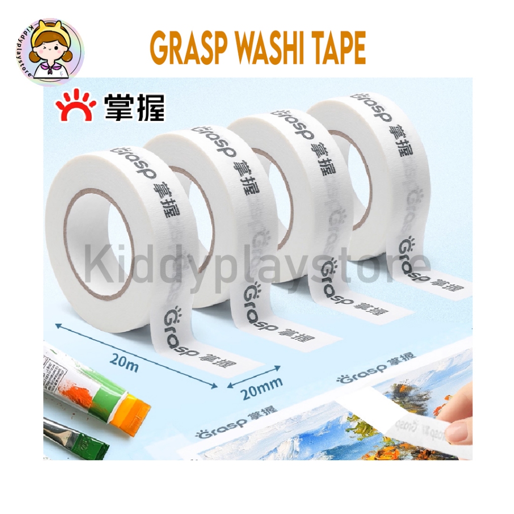 

Grasp Washi Tape Polos 20 Meter untuk Kerajinan Lukis Gambar Mewarnai Anak Crayon Sketsa