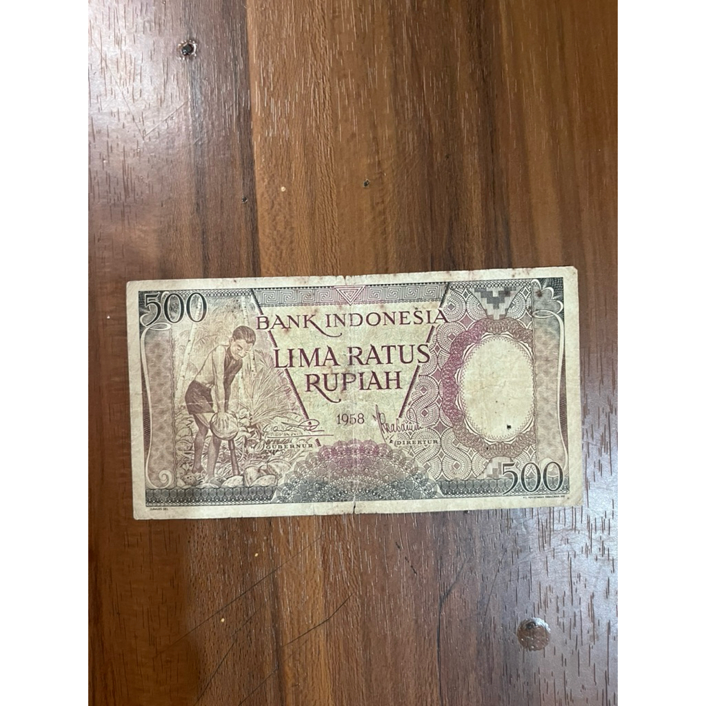 Uang Kertas 500 Rupiah 1958 Seri Pekerja Koleksi Kuno