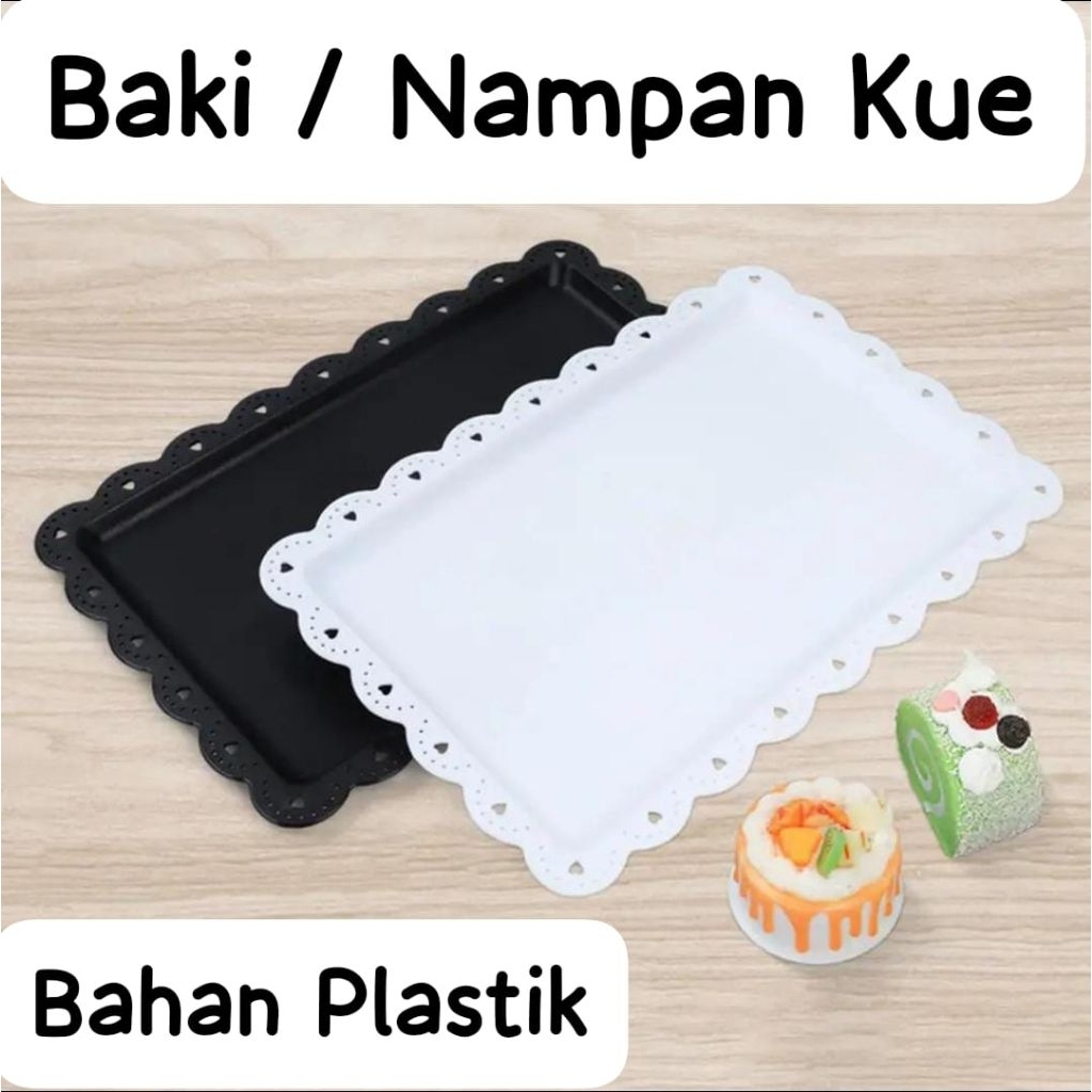 Nampan Plastik / Rak Baki Kue Multifungsi Makanan Minuman / Tray Plastic Multifunctional Plate Cake 