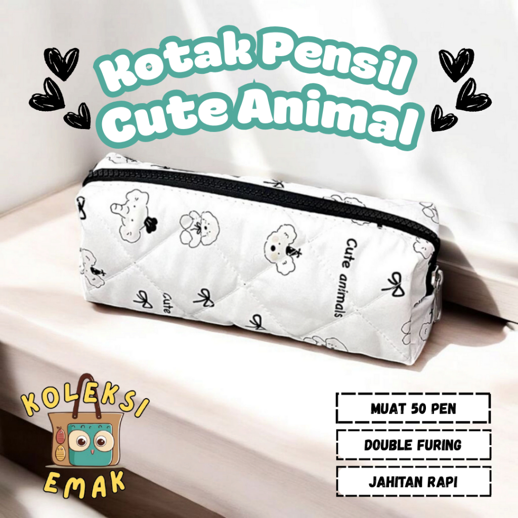 

Kotak Pensil Cute Animal Tempat Pensil Stationery Bag Premium Tas Makeup Lucu [SB-15]