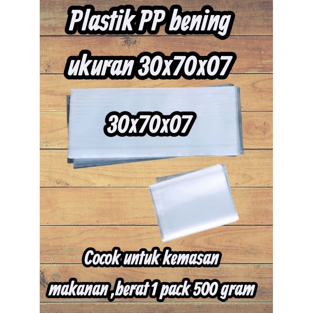 Plastik PP bening tebal 07 ukuran 30x70