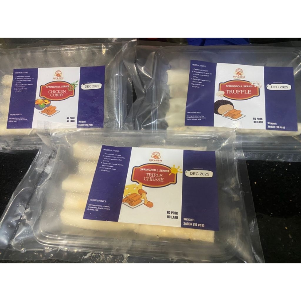 

SPRINGROLL(TRUFFLE,TRIPPLECHEESE,CURRY)FROZEN