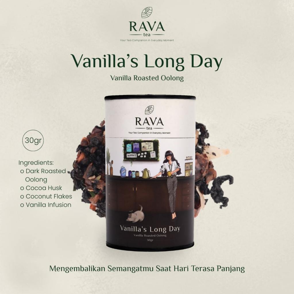 

Vanilla Roasted Oolong Tea - Rava Tea: Vanilla's Long Day - Artisan Premium Tea - Teh Vanilla Oolong