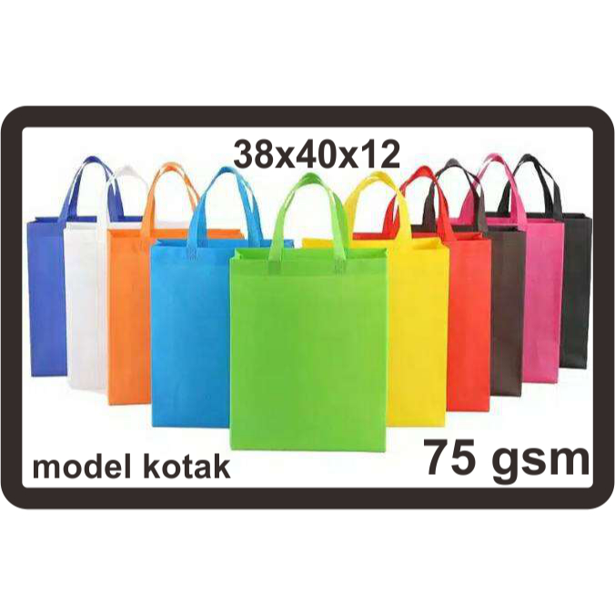 

ECER Tas Spunbond Box 38*40*12cm / Goodie Bag Kotak Tebal 75gsm / Tas Belanja, Tas Souvenir