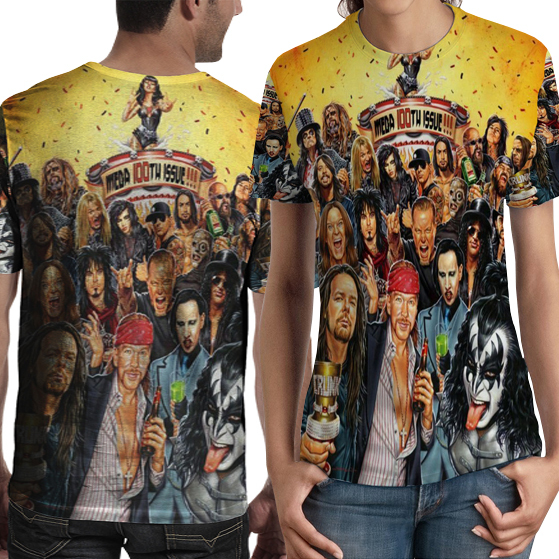 Fullprint Tshirt Rock Legend Guns N Roses Kiss Korn Marilyn Manson | Kaos Full Print Bahan Polyester