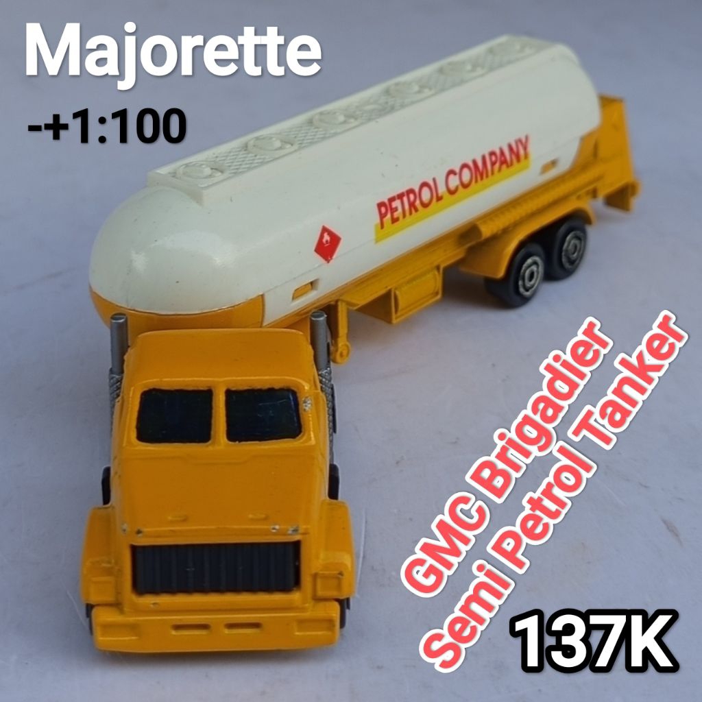 Diecast Vintage Majorette GMC Brigadier Semi Petrol Tanker Trailer Gandeng Loose