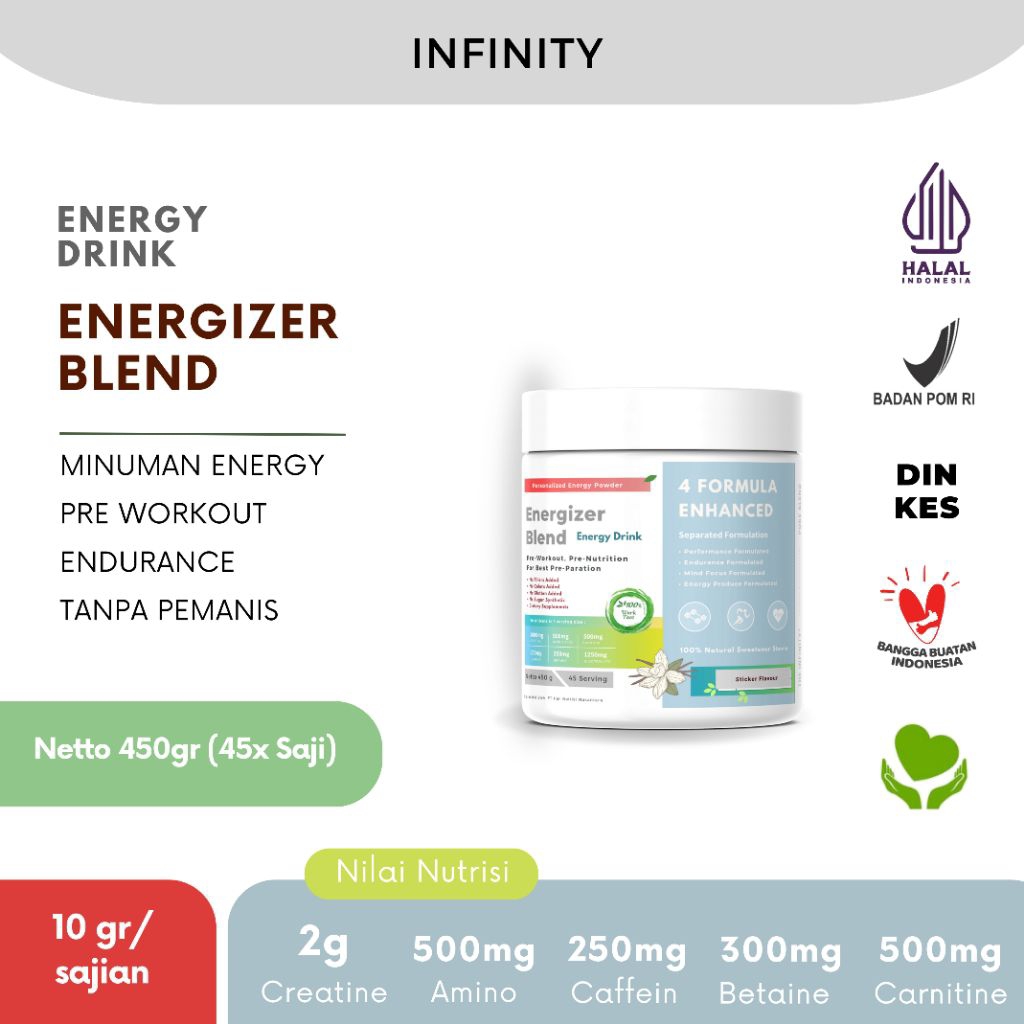 

Infinity Energizer Blend Minuman Energi 450 gram - Pre Workout