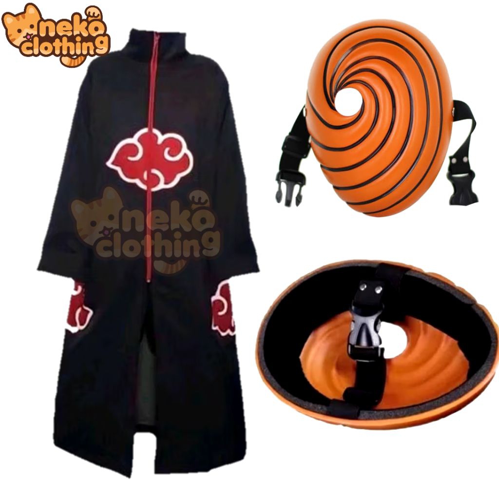 Jubah Akatsuki Naruto 1 Set Long(Panjang)- Jubah Obito - Jubah Itachi