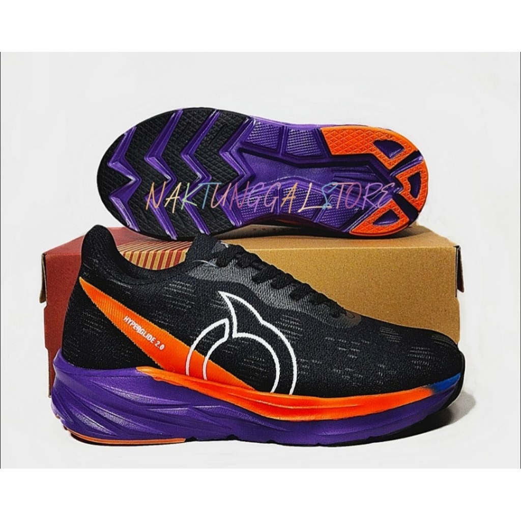 Sepatu Running Ortuseight pria & wanita hitam ungu