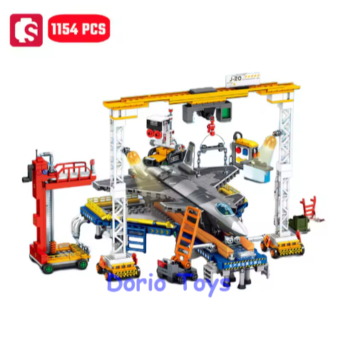 Sembo Block Jet Tempur J-20 - Mainan Pesawat Konstruksi Militer Edukatif - Bengkel Insinyur Jet