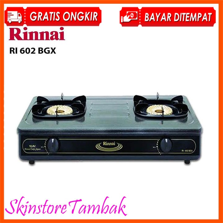 Kompor Gas Rinnai 2 Tungku RI-602 BGX Api Tornado