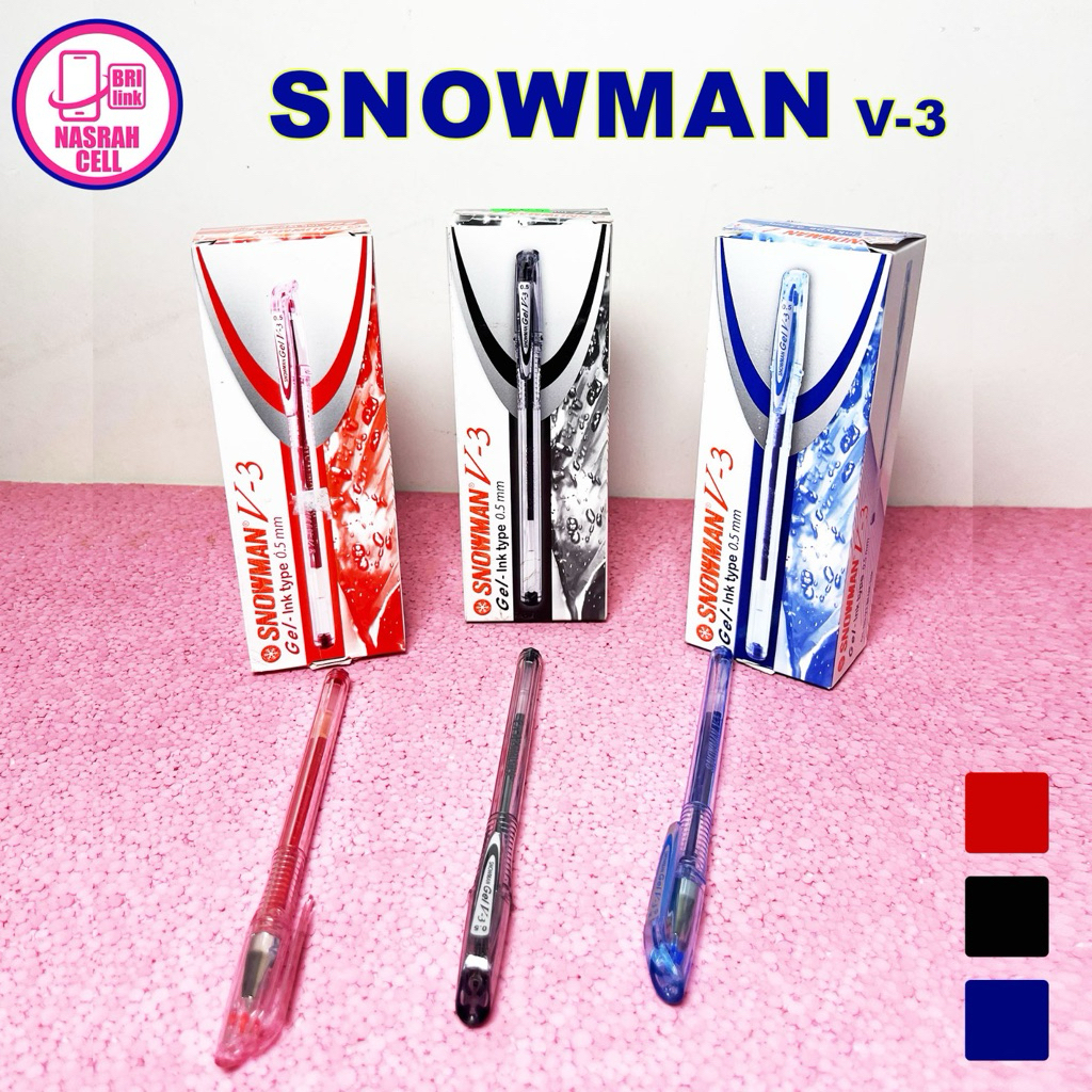 

[BOX/12PCS] SNOWMAN GEL PEN V-3 PULPEN