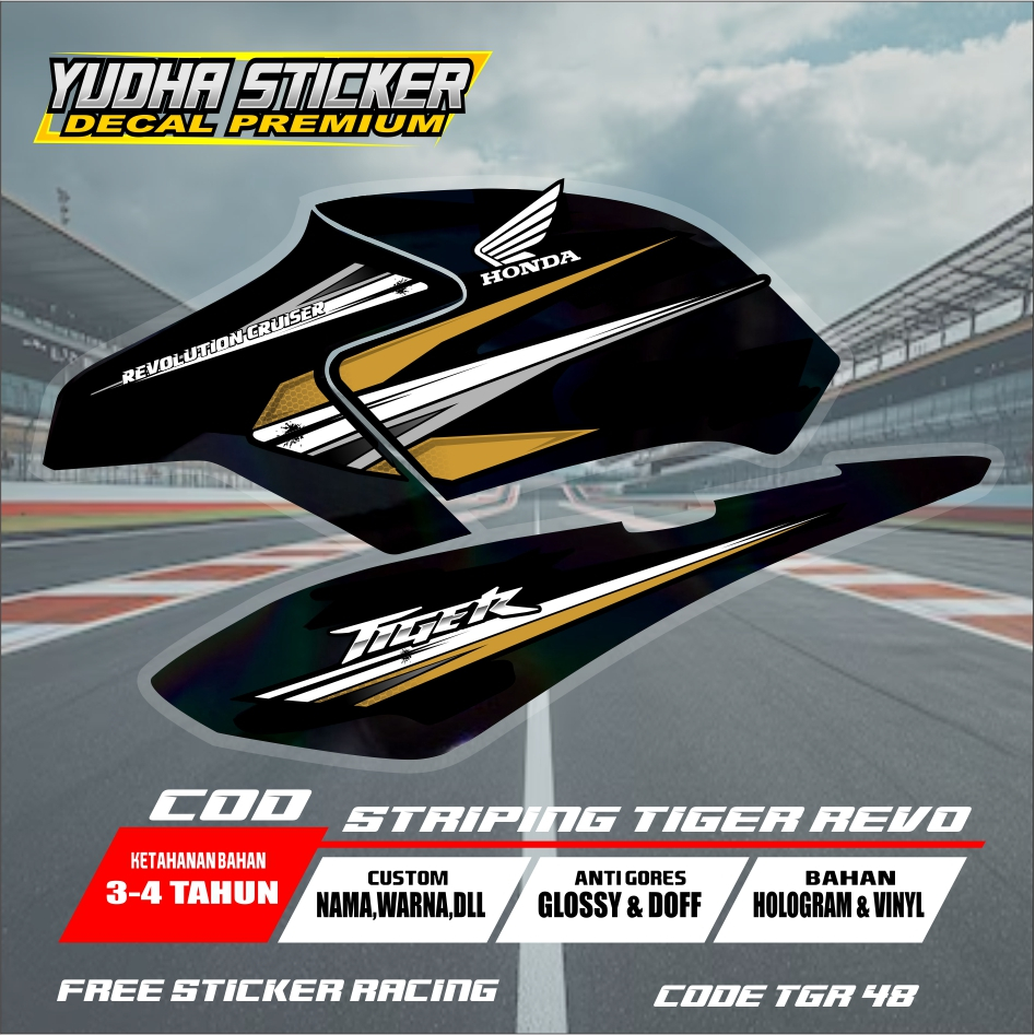 STRIPING STICKER DECAL MOTOR TIGER REVO / TIGER 2000 TERBARU / TGR 48