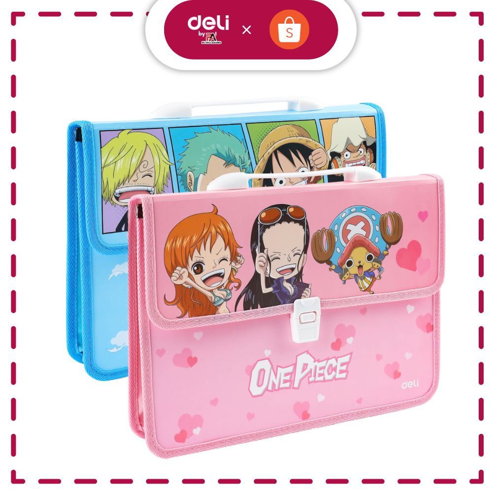 

Deli One Piece School Briefcase / Tas Dokumen A4 Lucu Kartun One Piece Multifungsi EF620