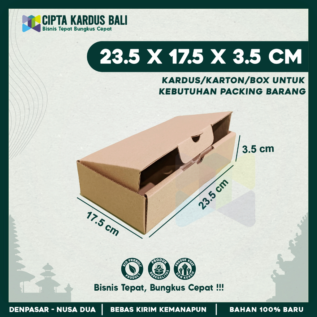 

Kardus Die Cut 23.5x17.5x3.5 | Box Hampers | Karton Packing