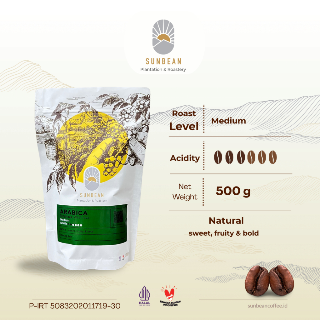 

Kopi Full Arabika Natural Medium Coffee Roast 500g by SUNBEAN