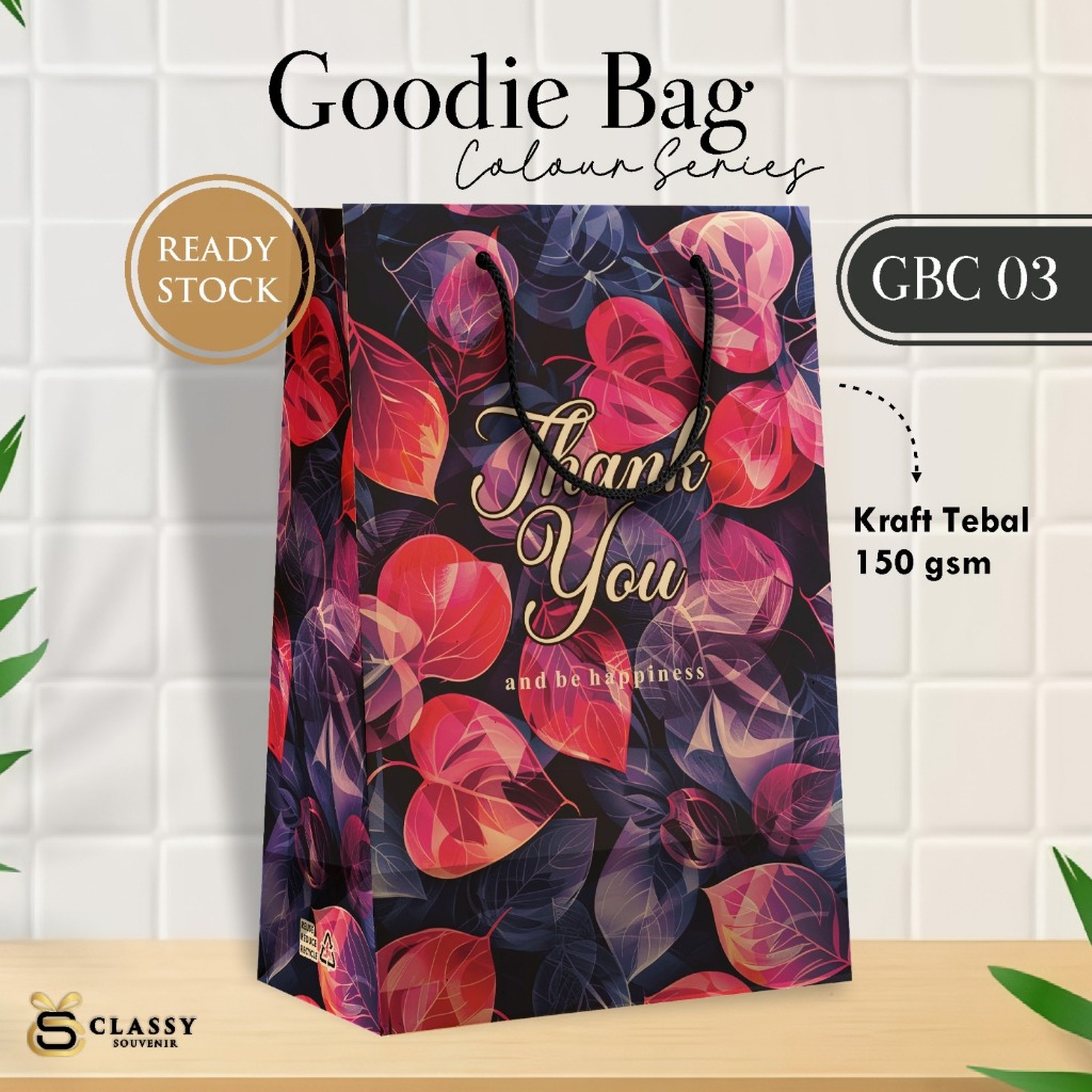 

[12 PCS] PAPERBAG GBC 03 MOTIF READY STOCK - TAS SOUVENIR PERNIKAHAN BAHAN KRAFT LUSINAN