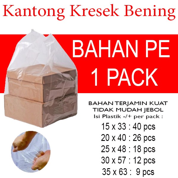 Plastik Kresek Bening Kantong Kresek Plastik Kresek Pe Bening 1 Pack