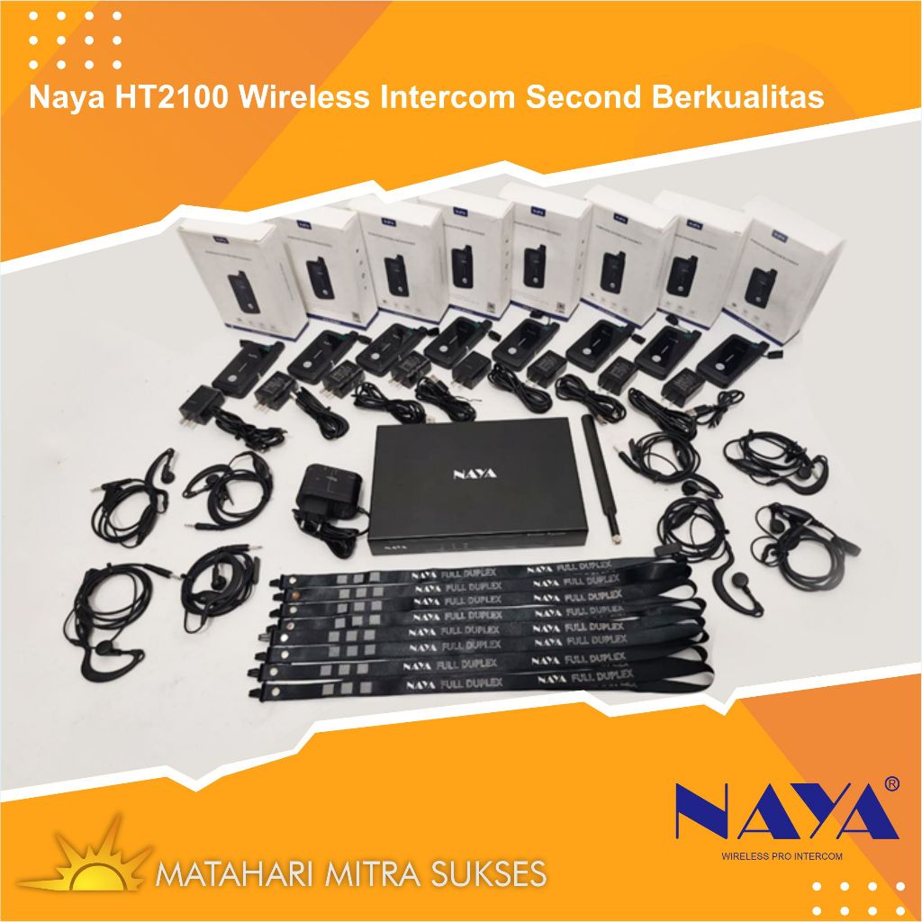 Naya HT2100 8Ch With Base Station  Wireless Intercom Second Berkualitas