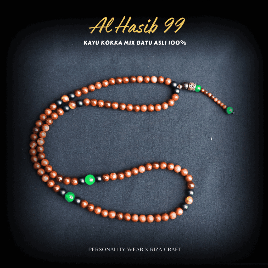 Tasbih Kayu Kaokah Kaoka Kokah ASLI Original 100% KOKKA AL HASIB Turki kecil 8mm 99 Butir sertifikat