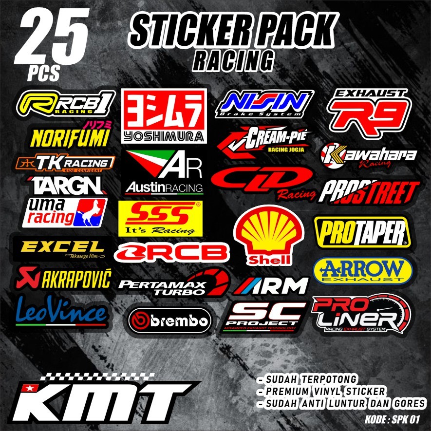 Sticker Pack Racing Hologram Vinyl Sticker Pack Sticker Sponsor Racing Sticker Motor Sticker Kecil2 