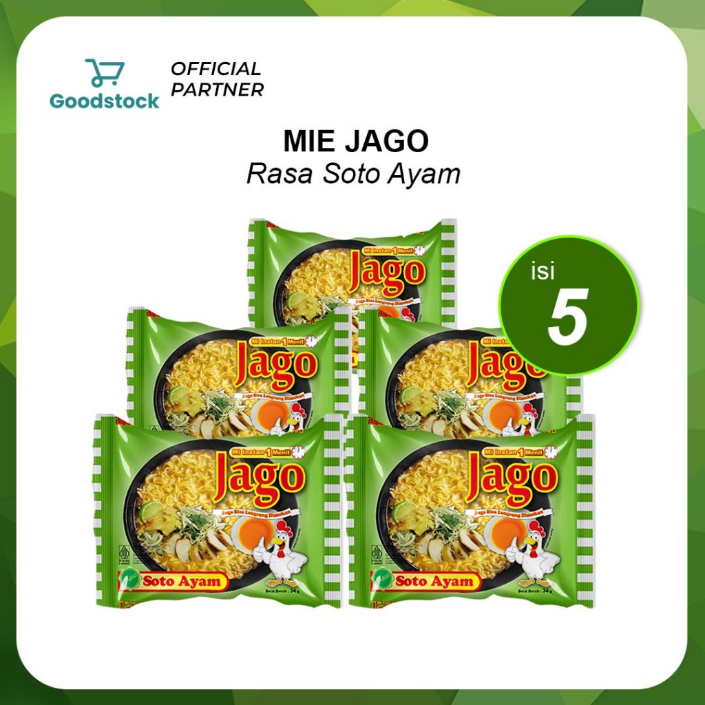 

[ISI 5PCS] MIE JAGO Rasa Soto Ayam - Mie Instant Viral Enak dan Praktis Rasa Soto Ayam Halal -BPOM