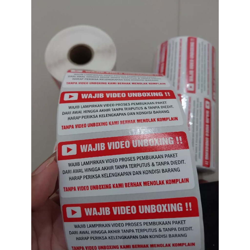 

1 Roll Stiker Label Wajib Video Unboxing 7 x 3 cm