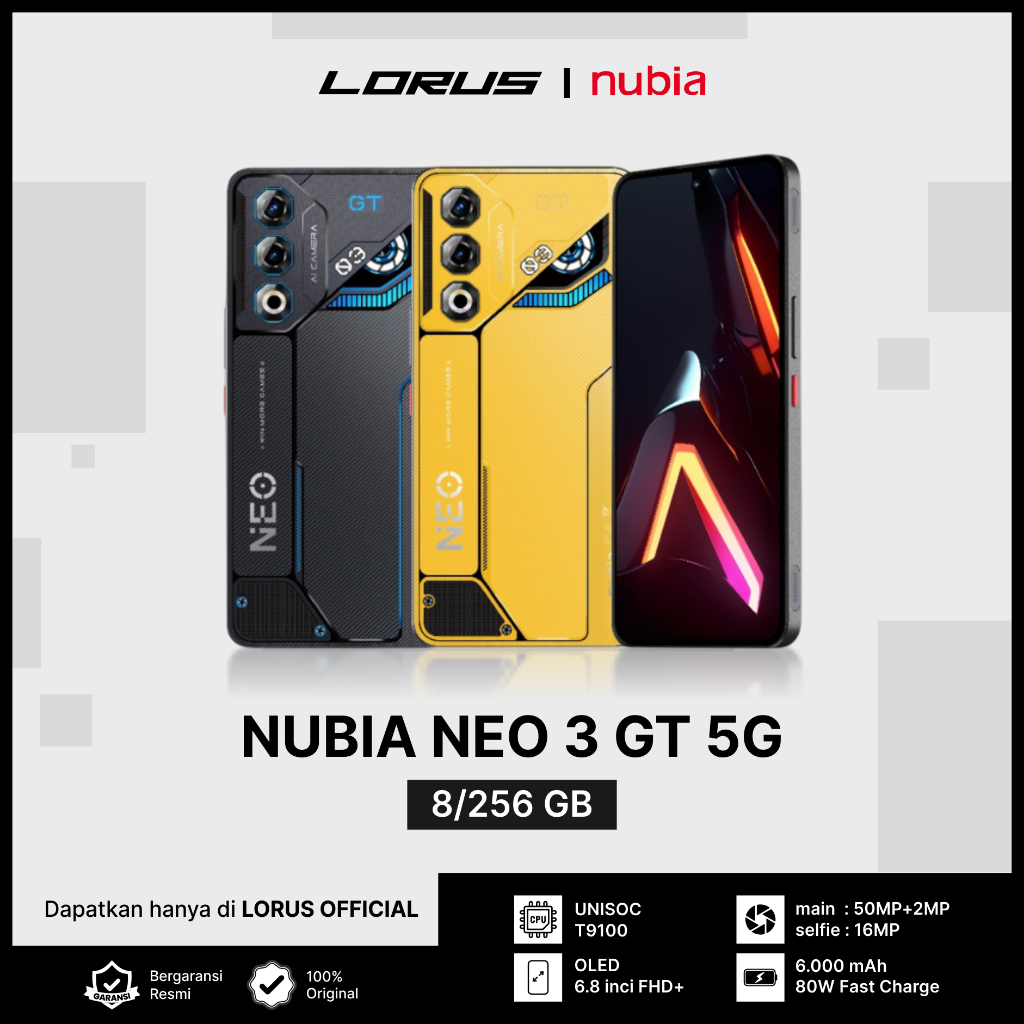 NUBIA NEO 3 GT 8/256GB 5G l UNISOC T9100 l Kapasitas baterai 6000 mAh