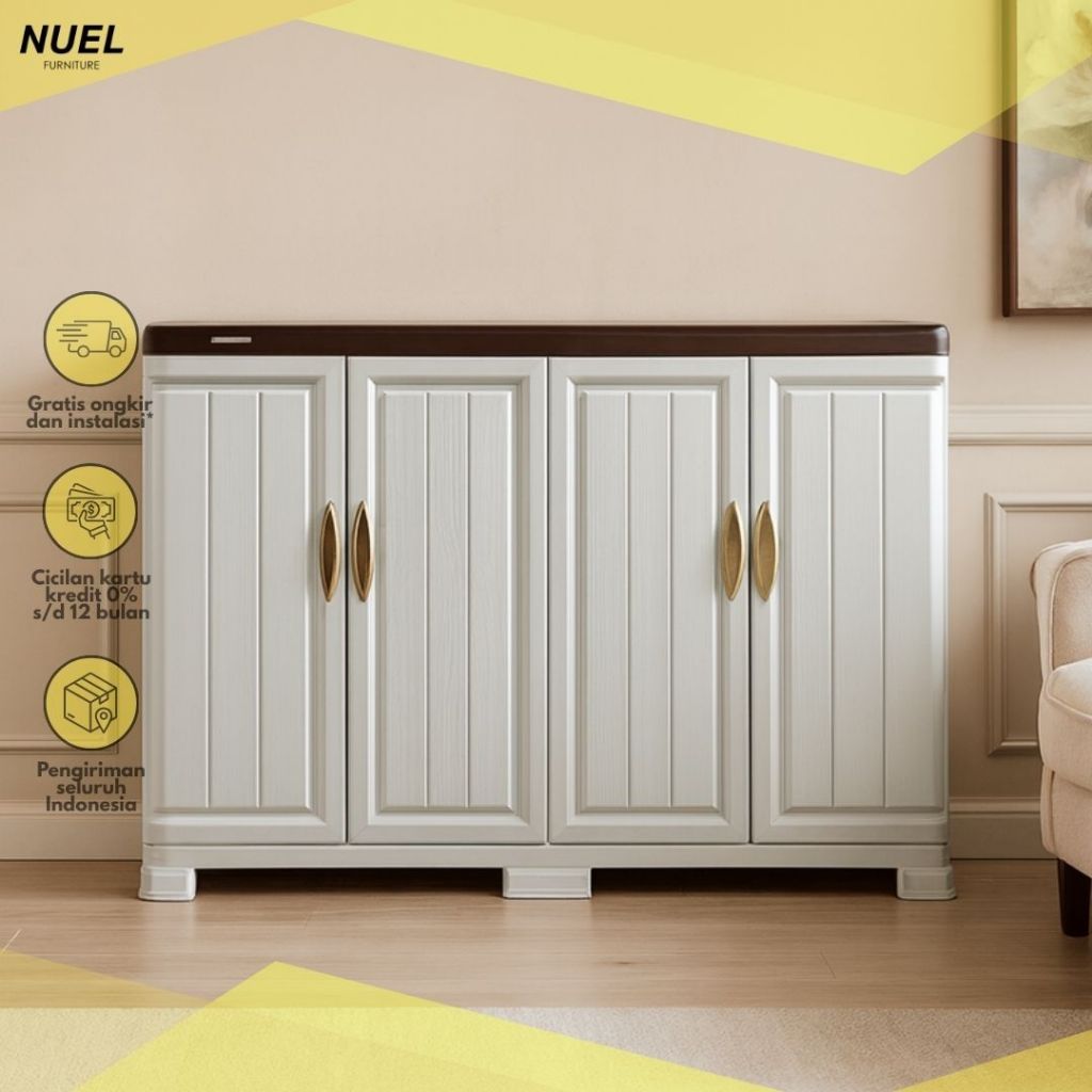 NUEL Cabsulfet Rak TV Plastik  Napolly / Midi Cabinet Multifungsi