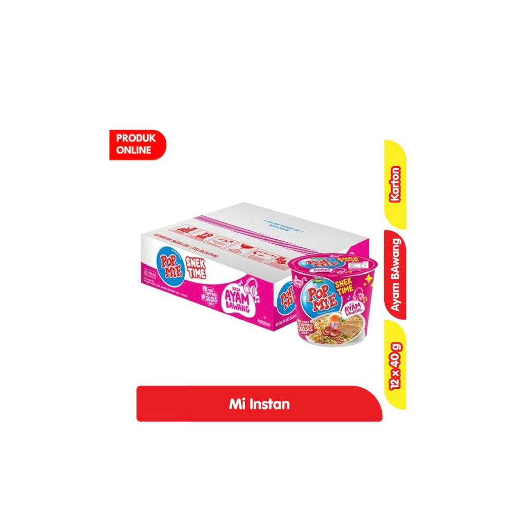 

Pop Mie Mi Instan Cup Ayam Bawang 12 x 40 g - Karton
