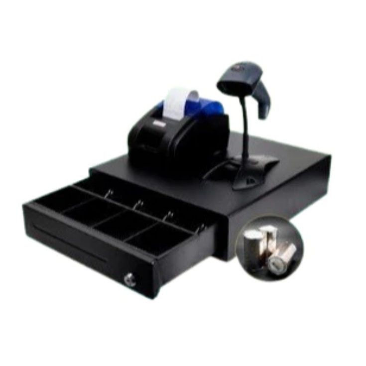 Paket Alat Kasir Peralatan Kasir Lengkap Mesin Kasir Cashdrawer Laci Kasir, Printer, dan Barcode Sca