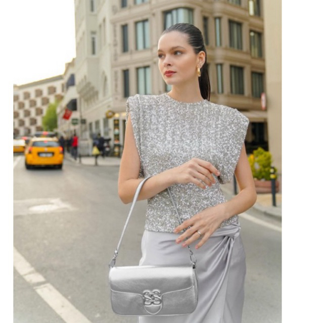 READY NEW SALE WHS WAREHOUSESALE  TAS BUTTONSCARVES ORIGA GAUCO MARSMELLOW BAG DEUX SILVER BAG