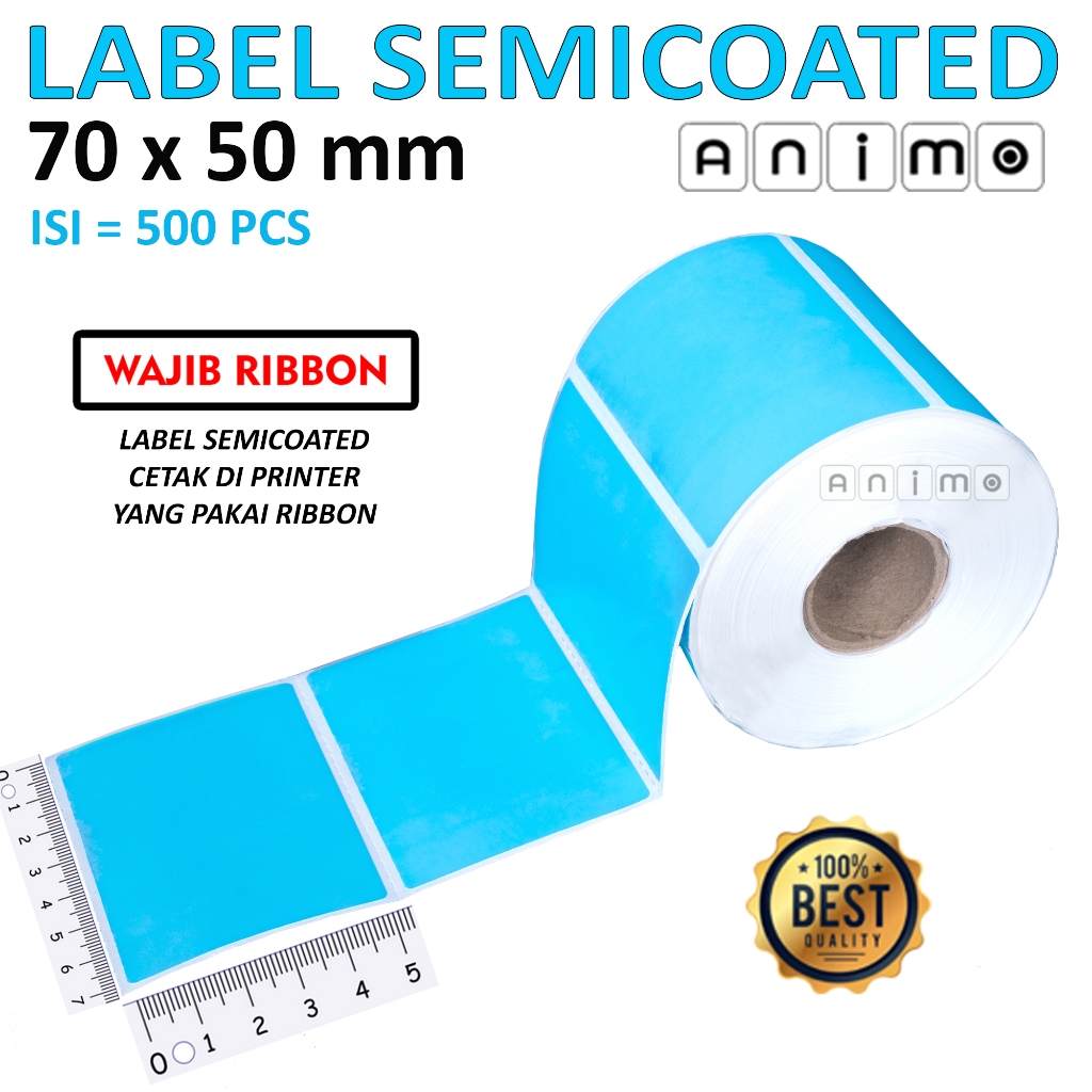 

LABEL SEMICOATED WARNA 70 x 50 = 500 pcs - LABEL BARCODE Semicoated Warna 70X50 MM - Stiker Barcode 7X5 cm isi 500 PCS