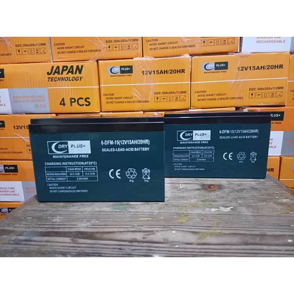 AKI KERING SEPEDA LISTRIK AKI SELIS DRY PLUS+ 12V-15AH VRLA ORIGINAL