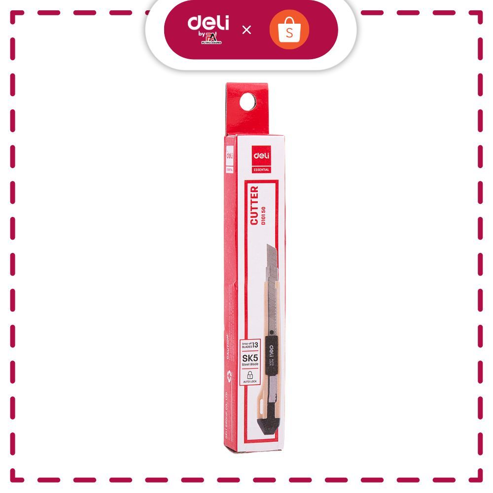 

DELI Cutter Pisau Pemotong Kertas Pisau Tajam Anti Karat Dapat Diisi Ulang Auto-Lock CD10150