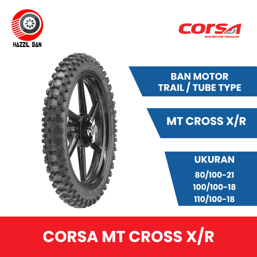 Ban Motor TRAIL CORSA MT CROSS Ring 21 dan 18 Non Tubeless (80/100-21 | 100/100-18 | 110/100-18)