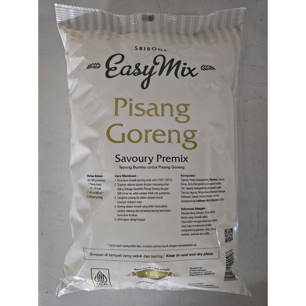 

Sriboga EasyMix Pisang Goreng 1kg | Tepung Bumbu Premix Crispy | Tepung Gorengan Renyah