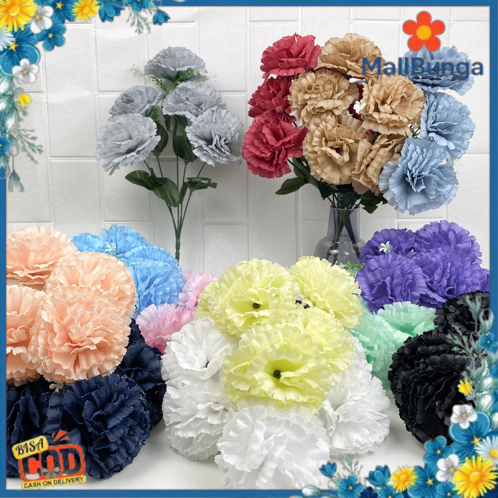 Bunga Anyelir Bunga Artificial/Bunga Plastik/Bunga Dekorasi/Dekorasi Pernikahan/Pernikahan