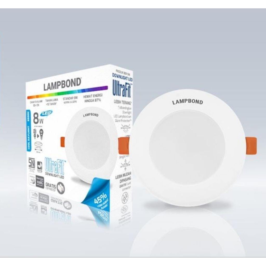 Lampu Downlight LED Lampbond  8 Watt Ultrafit (Putih)