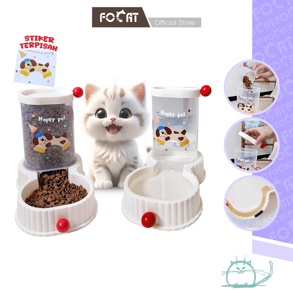 FOCAT Pet Feeder Otomatis M42-M43 Tempat Makan Anjing/Kucing/Dispenser Otomatis Makan Minum Hewan
