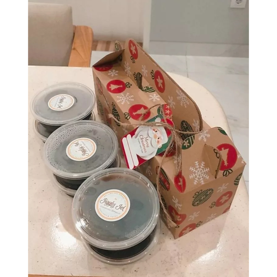 

Kardus Die Cut Tinggi 10cm Tas Jinjing untuk 3 toples